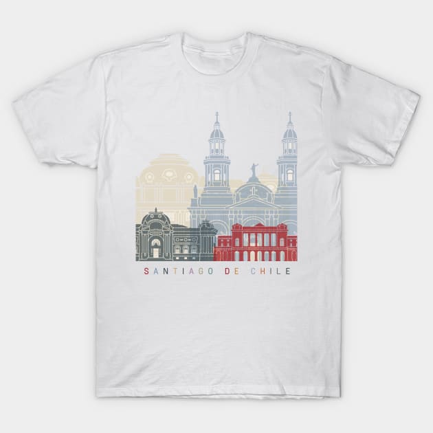 Santiago de Chile V2 skyline poster T-Shirt by PaulrommerArt